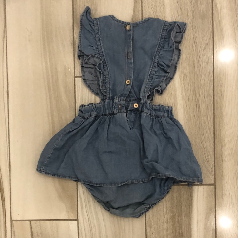 Blue Ruffled Kids One Piece - Picture 3 of 3